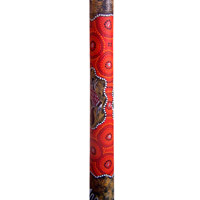Aboriginal Dot Art Didgeridoo, Handmade From Teak Wood