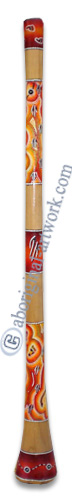 Aboriginal Dot Art Didgeridoo, Handmade From Teak Wood