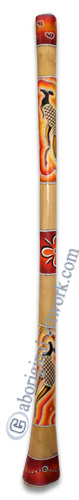 Aboriginal Dot Art Didgeridoo, Handmade From Teak Wood