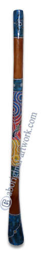 Aboriginal Dot Art Didgeridoo, Handmade From Teak Wood