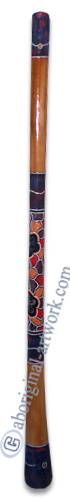 Aboriginal Dot Art Didgeridoo, Handmade From Teak Wood