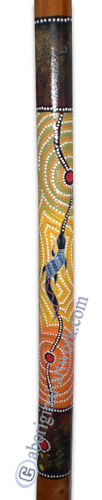 Aboriginal Dot Art Didgeridoo, Handmade From Teak Wood