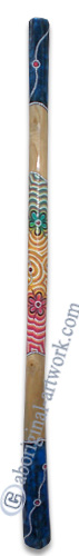 Aboriginal Dot Art Didgeridoo, Handmade From Teak Wood