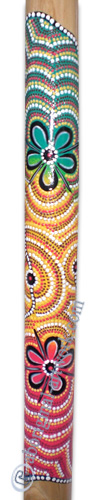 Aboriginal Dot Art Didgeridoo, Handmade From Teak Wood