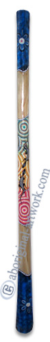 Aboriginal Dot Art Didgeridoo, Handmade From Teak Wood