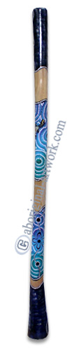 Aboriginal Dot Art Didgeridoo, Handmade From Teak Wood