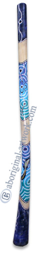 Aboriginal Dot Art Didgeridoo, Handmade From Teak Wood