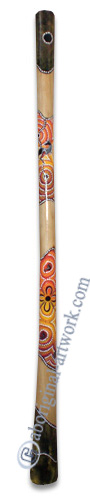 Aboriginal Dot Art Didgeridoo, Handmade From Teak Wood