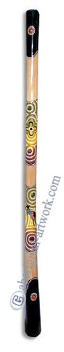 Aboriginal Dot Art Didgeridoo, Handmade From Teak Wood