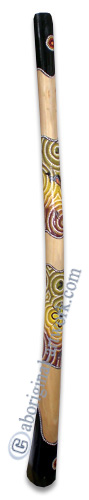 Aboriginal Dot Art Didgeridoo, Handmade From Teak Wood