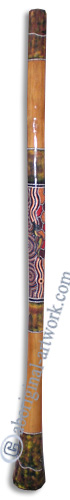 Aboriginal Dot Art Didgeridoo, Handmade From Teak Wood