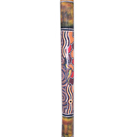 Aboriginal Dot Art Didgeridoo, Handmade From Teak Wood
