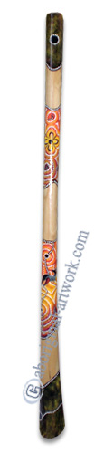 Aboriginal Dot Art Didgeridoo, Handmade From Teak Wood
