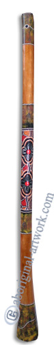 Aboriginal Dot Art Didgeridoo, Handmade From Teak Wood