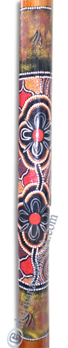 Aboriginal Dot Art Didgeridoo, Handmade From Teak Wood