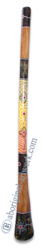 Aboriginal Dot Art Didgeridoo, Handmade From Teak Wood