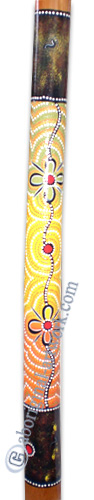 Aboriginal Dot Art Didgeridoo, Handmade From Teak Wood
