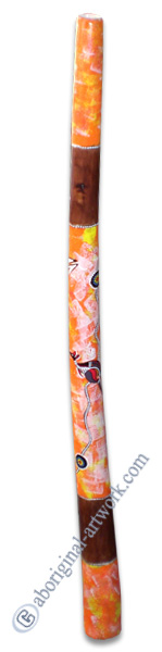 Aboriginal Dot Art Didgeridoo, Handmade From Teak Wood