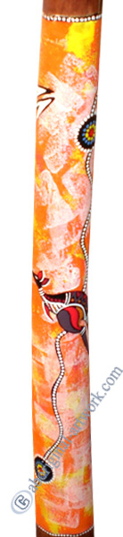 Aboriginal Dot Art Didgeridoo, Handmade From Teak Wood