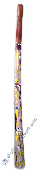 Aboriginal Dot Art Didgeridoo, Handmade From Teak Wood