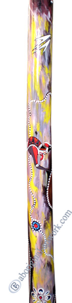 Aboriginal Dot Art Didgeridoo, Handmade From Teak Wood