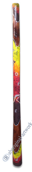 Aboriginal Dot Art Didgeridoo, Handmade From Teak Wood