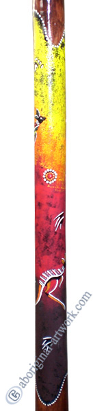 Aboriginal Dot Art Didgeridoo, Handmade From Teak Wood