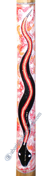 Aboriginal Dot Art Didgeridoo, Handmade From Teak Wood