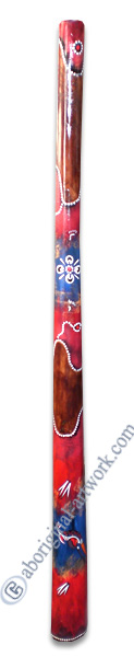 Aboriginal Dot Art Didgeridoo, Handmade From Teak Wood