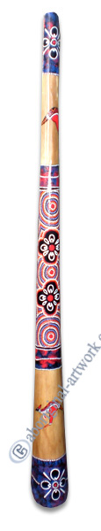 Aboriginal Dot Art Didgeridoo, Handmade From Teak Wood