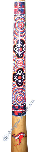 Aboriginal Dot Art Didgeridoo, Handmade From Teak Wood