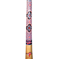 Aboriginal Dot Art Didgeridoo, Handmade From Teak Wood