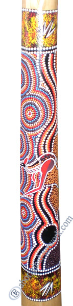 Aboriginal Dot Art Didgeridoo, Handmade From Teak Wood