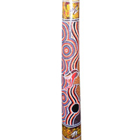 Aboriginal Dot Art Didgeridoo, Handmade From Teak Wood