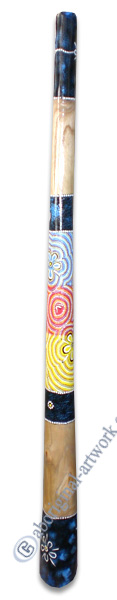Aboriginal Dot Art Didgeridoo, Handmade From Teak Wood