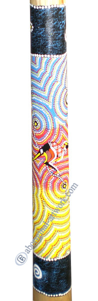 Aboriginal Dot Art Didgeridoo, Handmade From Teak Wood