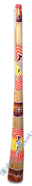 Aboriginal Dot Art Didgeridoo, Handmade From Teak Wood