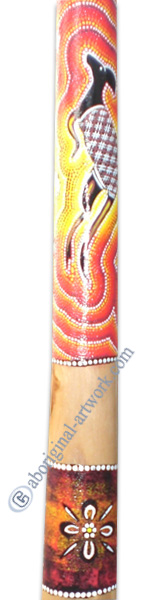 Aboriginal Dot Art Didgeridoo, Handmade From Teak Wood