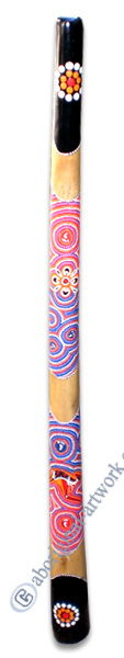 Aboriginal Dot Art Didgeridoo, Handmade From Teak Wood