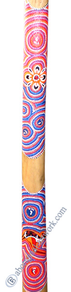 Aboriginal Dot Art Didgeridoo, Handmade From Teak Wood