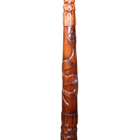 Aboriginal Carved Didgeridoo, Handmade From Teak Wood 
