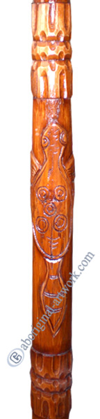 Aboriginal Carved Didgeridoo, Handmade From Teak Wood