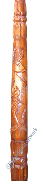 Aboriginal Carved Didgeridoo, Handmade From Teak Wood