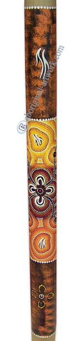Bamboo Didgeridoo With Aboriginal Dot Art Painted