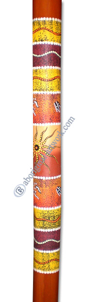 Bamboo Didgeridoo With Aboriginal Dot Art Painted
