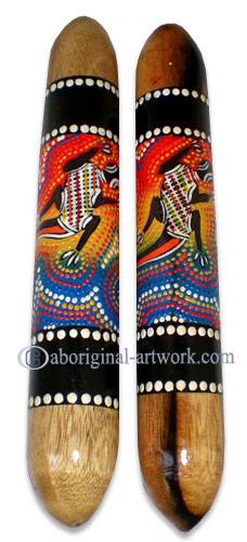 Aboriginal Dot Art Wooden Clap Stick Or Music Stick