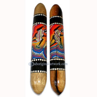 Aboriginal Dot Art Wooden Clap Stick Or Music Stick
