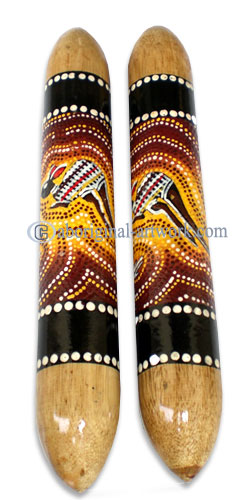 Aboriginal Dot Art Wooden Clap Stick Or Music Stick