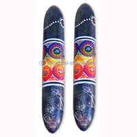 Aboriginal Dot Art Wooden Clap Stick Or Music Stick