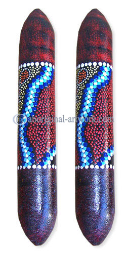 Aboriginal Dot Art Wooden Clap Stick Or Music Stick